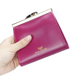 Royal Bagger Kiss Lock RFID Credit Card Holder for Women, Genuine Cow Leather Short Wallets, Fashion Vintage Coin Purse 3242