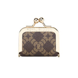 Royal Bagger Women's Mini Jewelry Box & Coin Purse – Signature Coated Canvas & Vegetable-Tanned Cowhide Leather, Solid Color Kiss Lock Change Pouch, Casual Small Storage Bag 5894