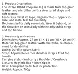 Royal Bagger Genuine Cow Leather Shoulder Crossbody Bag for Women, Large Capacity Top Handle Handbag Stylish Daily Purse 3248