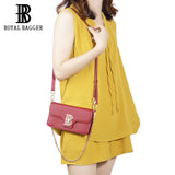 Royal Bagger Genuine Cow Leather Crossbody Bag for Women, Elegant Mini Shoulder Purse with Chain Strap & RFID Wallet 3244