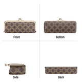 Royal Bagger Women's Eyeglass Case & Coin Purse, RFID Pencil Bag with Kiss Lock, Coated Canvas & Vegetable-Tanned Leather 5135