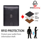 Royal Bagger Men’s Slim Carbon Fiber & Genuine Cow Leather Wallet – Minimalist RFID-Blocking Card Holder, Lightweight Front Pocket Travel Wallet 5240