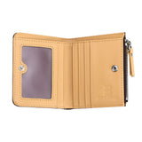 Royal Bagger Signature Coated Canvas & Vegetable-Tanned Cowhide Leather Short Wallet - RFID Blocking, Slim Bifold Coin Purse for Women, Retro & Simple Design 4201