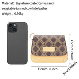 Royal Bagger RFID Women's Multi-Card Slots Wallet – Signature Coated Canvas & Vegetable-Tanned Cowhide Leather Credit Card Holder, Coin Purse with Keychain 3443