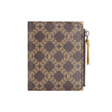 Royal Bagger Signature Coated Canvas & Vegetable-Tanned Cowhide Leather Short Wallet - RFID Blocking, Slim Bifold Coin Purse for Women, Retro & Simple Design 4201