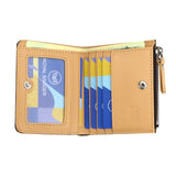 Royal Bagger Signature Coated Canvas & Vegetable-Tanned Cowhide Leather Short Wallet - RFID Blocking, Slim Bifold Coin Purse for Women, Retro & Simple Design 4201