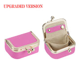 Royal Bagger Genuine Leather Mini Coin Purse, Solid Color Kiss Lock Change Pouch, Casual Style Small Storage Bag for Women 1894