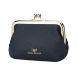 Royal Bagger Kiss Lock RFID Card Holder & Coin Purse for Women – Genuine Cow Leather Mini Wallet with Key Chain, Small Fashion Storage Bag 4243