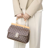 Royal Bagger Coated Canvas & Vegetable-Tanned Leather Shoulder & Crossbody Bag – Large Capacity Top Handle Purse 5248