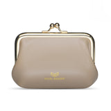 Royal Bagger Retro Kiss Lock RFID Card Holder Coin Purse for Women Genuine Cow Leather Small Lipstick Bag Fashion Mini Key Chain Wallet 3243