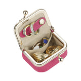 Royal Bagger Genuine Leather Mini Coin Purse, Solid Color Kiss Lock Change Pouch, Casual Style Small Storage Bag for Women 1894