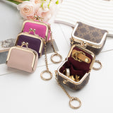 Royal Bagger Genuine Leather Mini Coin Purse, Solid Color Kiss Lock Change Pouch, Casual Style Small Storage Bag for Women 1894