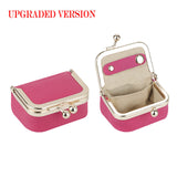 Royal Bagger Genuine Leather Mini Coin Purse, Solid Color Kiss Lock Change Pouch, Casual Style Small Storage Bag for Women 1894