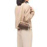 Royal Bagger Women's Chain Handbag, Kiss-Lock Clasp Box Bag & Wallet, Signature Coated Canvas & Vegetable-Tanned Leather 5271