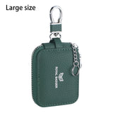 Royal Bagger Mini Earphone Bag Genuine Leather Zipper Key Wallet with Keychain, Portable Headphone Case for Men & Women 3901