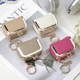 Royal Bagger Genuine Leather Mini Kiss Lock Coin & Jewelry Box, Removable Keychain, Storage for Rings, Earrings, Necklaces 2894