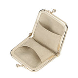 Royal Bagger Genuine Leather Mini Jewelry Box, Ring & Necklace Storage, Slim Coin Purse with Kiss Lock for Women 3120