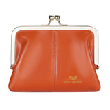 Royal Bagger Fashionable Genuine Leather RFID Blocking Women's Wallet with Kiss Lock, Card Slots and Zipper Coin Pocket 4120