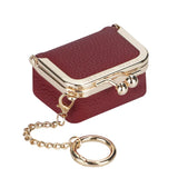 Royal Bagger Genuine Leather Mini Kiss Lock Coin & Jewelry Box, Removable Keychain, Storage for Rings, Earrings, Necklaces 2894