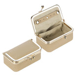 Royal Bagger Genuine Leather Jewelry Box, Mini Case for Rings, Necklaces & Earrings, Kiss Lock Coin Purse for Women 3203
