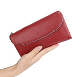 Royal Bagger Genuine Cow Leather Long Wallet for Women Simple Solid Color Money Clips Clutch Coin Purse Casual Card Holder 1503