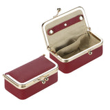 Royal Bagger Genuine Leather Jewelry Box, Mini Case for Rings, Necklaces & Earrings, Kiss Lock Coin Purse for Women 3203
