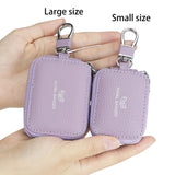 Royal Bagger Mini Earphone Bag Genuine Leather Zipper Key Wallet with Keychain, Portable Headphone Case for Men & Women 3901