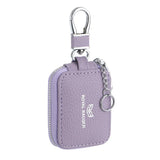 Royal Bagger Mini Portable Zipper Earphone Bags Genuine Leather Small Key Wallet with Keychain Fashion Simple Headphone Bag 2901