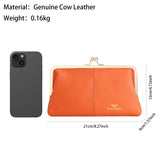 Royal Bagger RFID Kiss Lock Wallet, Genuine Leather Clutch Purse for Women with Solid Color Lining & Multi-Card Slots 3468