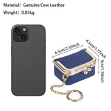 Royal Bagger Genuine Leather Mini Kiss Lock Coin & Jewelry Box, Removable Keychain, Storage for Rings, Earrings, Necklaces 2894
