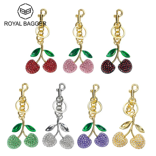 Royal Bagger Cute Cherry Keychain - Fashion Casual Metal Cherry Charm, Key Ring for Backpacks, Purses, and Gifts 001