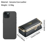 Royal Bagger Genuine Leather Jewelry Box, Mini Organizer for Rings, Necklaces & Earrings, Women's Kiss Lock Coin Purse 3125