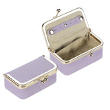 Royal Bagger Genuine Leather Jewelry Box, Mini Case for Rings, Necklaces & Earrings, Kiss Lock Coin Purse for Women 3203