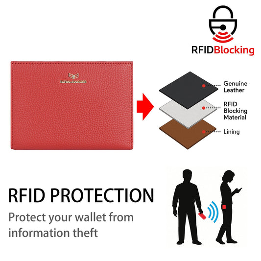 Royal Bagger RFID Genuine Leather Passport Wallets for Women, Travel Wallet with Card Slots, SIM Card Storage and Tool 4090