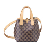 Royal Bagger Retro Signature Canvas & Leather Bucket Bag, Convertible Tote & Basket Handbag for Women 5262