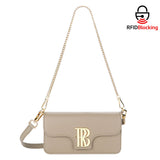 Royal Bagger Genuine Cow Leather Crossbody Bag for Women, Elegant Mini Shoulder Purse with Chain Strap & RFID Wallet 3244