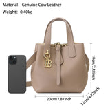 Royal Bagger Women Genuine Cow Leather Bucket Bag Elegant Crossbody Shoulder Purse Basket Handbag 3262
