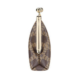 Royal Bagger Women's RFID Clutch Wallet, Signature Coated Canvas & Vegetable-Tanned Cowhide Leather Kiss Lock Purse, Multi-Card Holder 5468