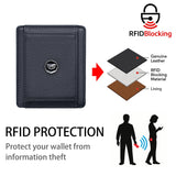 Royal Bagger RFID Blocking Compact Men's Card Case, Durable Black Leather, Secure Daily Storage for Cards and Cash 3247