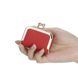 Royal Bagger Genuine Leather Mini Coin Purse, Solid Color Kiss Lock Change Pouch, Casual Style Small Storage Bag for Women 1894