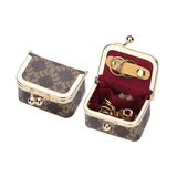 Royal Bagger Genuine Leather Mini Coin Purse, Solid Color Kiss Lock Change Pouch, Casual Style Small Storage Bag for Women 1894