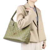 Royal Bagger Genuine Cow Leather Quilted Tote Bag for Women, Large Capacity Handbag, Fashion Shoulder Underarm Purse 3269