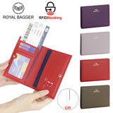 Royal Bagger RFID Genuine Leather Passport Wallets for Women, Travel Wallet with Card Slots, SIM Card Storage and Tool 4090