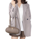 Royal Bagger Genuine Cow Leather Shoulder Handbag for Women, Cylinder Purse with Adjustable Strap, Fashion Women's Bag 3249